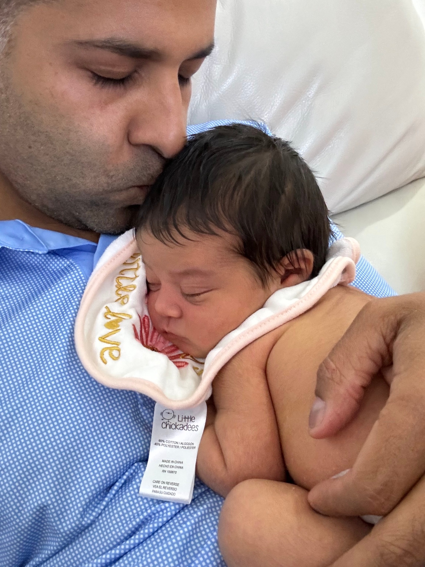 Alberto with his newborn
